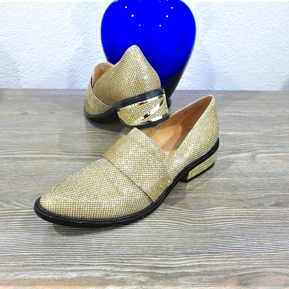 Rachel Zoe Shoes - Rachel Zoe Gold Sparkles Blanca Loafers Excellent Condition 7 Metallic